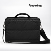Сумка для ноутбука Superbag Bubble, стёганая, на молнии, с регулируемой лямкой (черный)