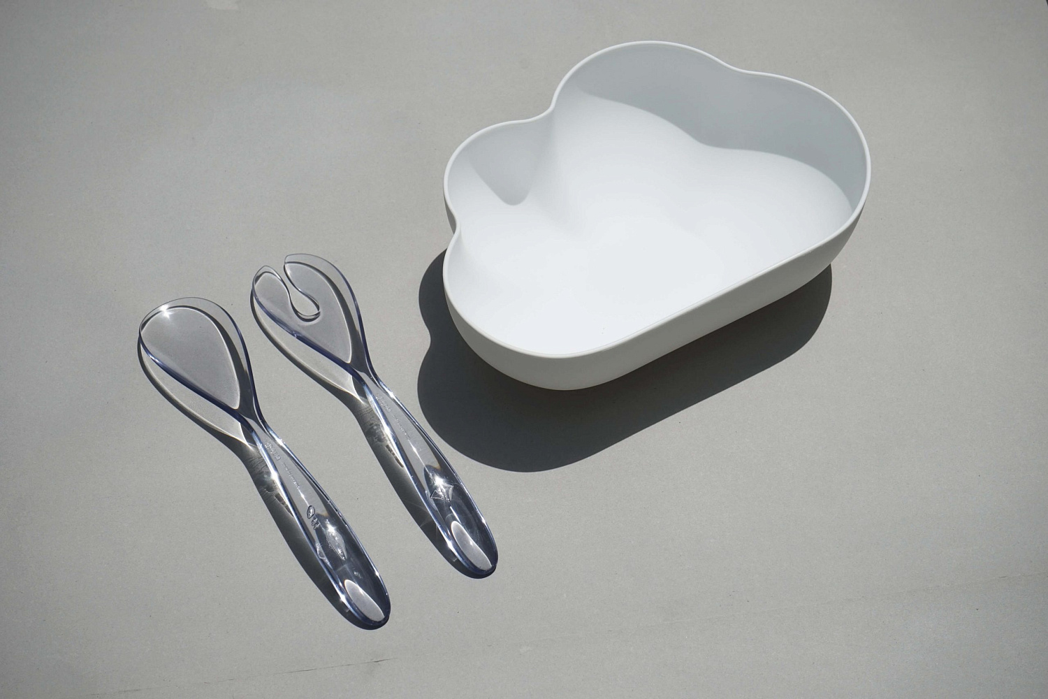 САЛАТНИЦА С ЛОЖКАМИ SPARROW, белая/зеленая