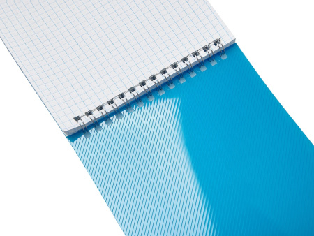 Блокнот на пружине в пластиковой обложке А5, синий