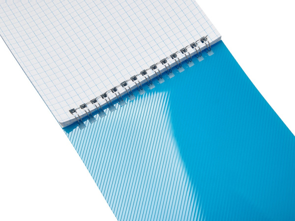 Блокнот на пружине в пластиковой обложке А5, синий