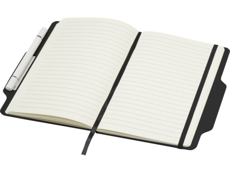 Nexus блокнот формата А5 в твердой обложке с ручкой и карандашом - сплошной черный