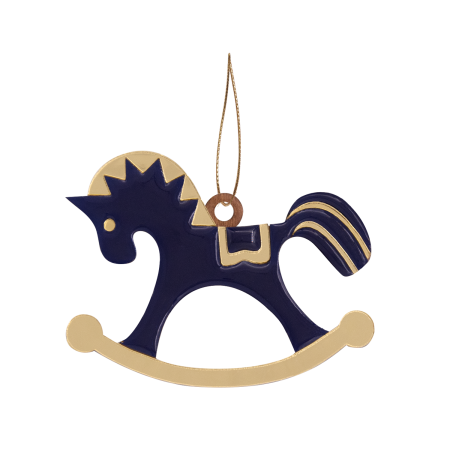 Ёлочная игрушка Лошадка (синий)