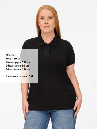 Рубашка поло женская Virma Premium Lady, черная, размер 3XL