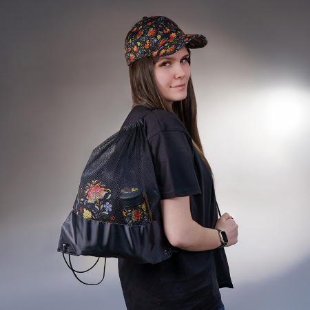 Рюкзак мешок с укреплёнными уголками Mesh, чёрный, 35*41 см, полиэстер 210D