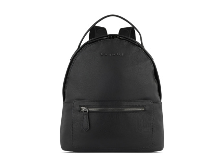 Рюкзак женский BUGATTI БЕЛЛА | BELLA, чёрный, воловья кожа/полиэстер, 24,5х12х27 см