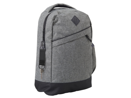 Брелок-ремувка Carabinier из ткани с вставкой из экокожи и карабином, черный