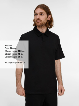 Рубашка поло унисекс Tiimi, черная, размер XS/S