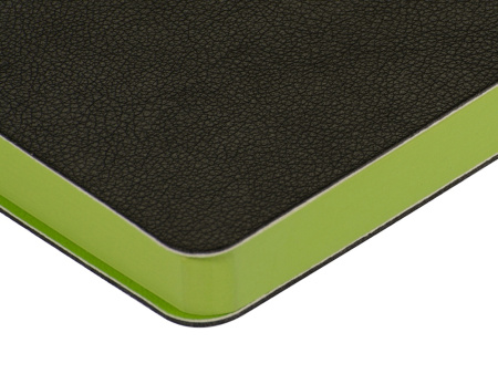 Ежедневник А5 датированный Boston 2027, черный с салатовым обрезом