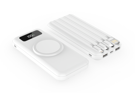 Внешний аккумулятор Authority с беспроводной зарядкой (5W), 10000 mAh, белый