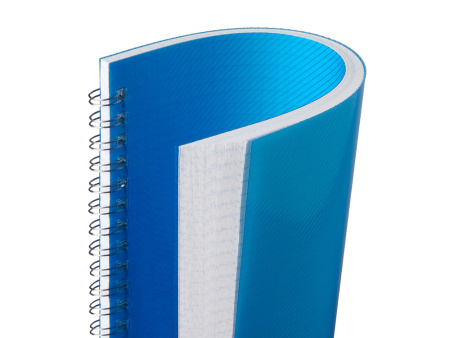 Блокнот на пружине в пластиковой обложке А5, синий