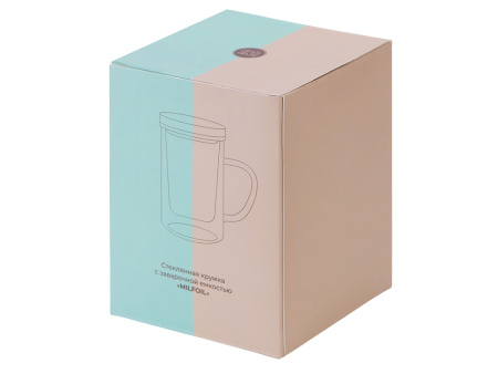 Стеклянная кружка с заварочной емкостью Milfoil