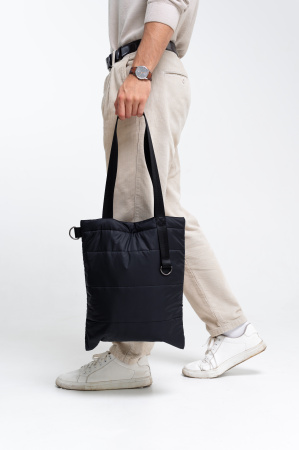 Шоппер Superbag Bubble, с магнитной кнопкой (черный)