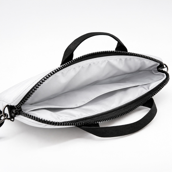 Сумка для ноутбука Superbag Bubble, стёганая, на молнии, с регулируемой лямкой (белый)
