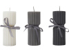 Набор свечей с гранями Vela, темно-серый, белый