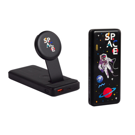 Беспроводная зарядная (20W/15W) станция-пауэрбэнк "Slider" 10000 mAh для смартфонов, наушников, часов, с подвижным зарядным блоком Беспроводная зарядная (20W/15W) станция-пауэрбэнк "Slider" 10000 mAh для смартфонов, наушников, часов, с подвижным зарядным блоком