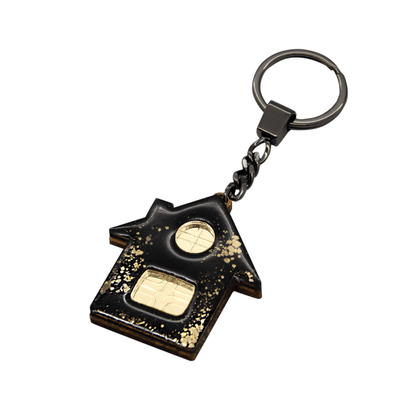 Брелок-обвес Дом (черный с золотом)