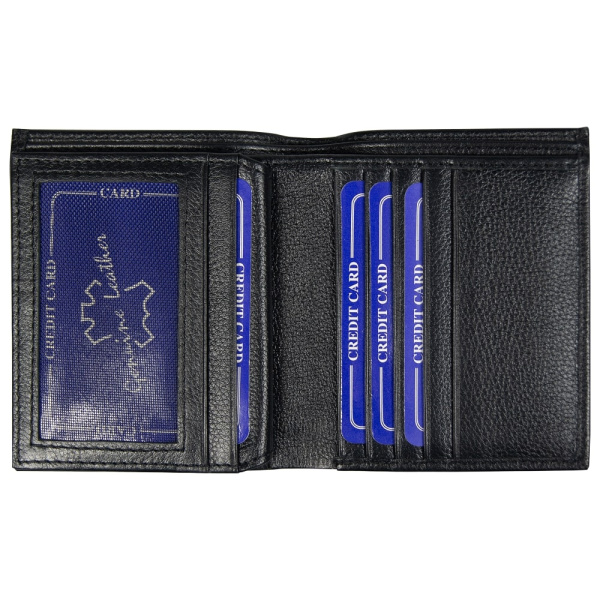 Кошелек с картхолдером Leather Plain, чёрный