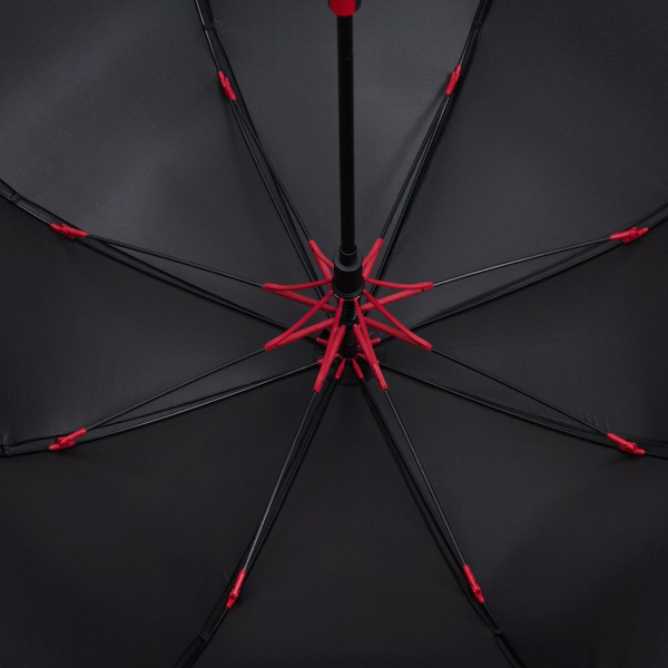 Зонт-трость Hidecolor с цветными спицами, черный с красным
