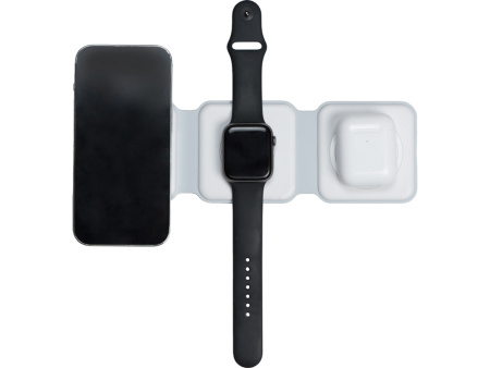 Беспроводное зарядное устройство 3-в-1 Road, 15 Вт, белый Беспроводное зарядное устройство 3-в-1 Road, 15 Вт, белый