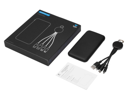 Набор из внешнего аккумулятора и универсального кабеля с подсветкой лого Reserve LED, 10000mAh Набор из внешнего аккумулятора и универсального кабеля с подсветкой лого Reserve LED, 10000mAh