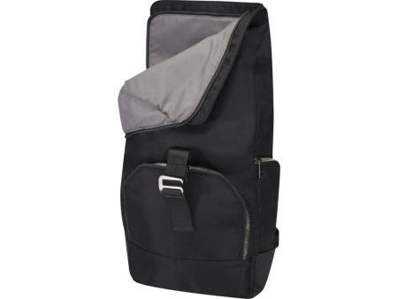 Рюкзак Rhine 15 GRS со сворачивающимся верхом на 18 л из материала, переработанного по стандарту GRS, сплошной черный