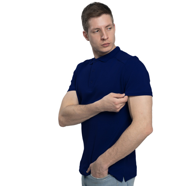 Рубашка поло мужские с кор. рукавом т.-синяя  S