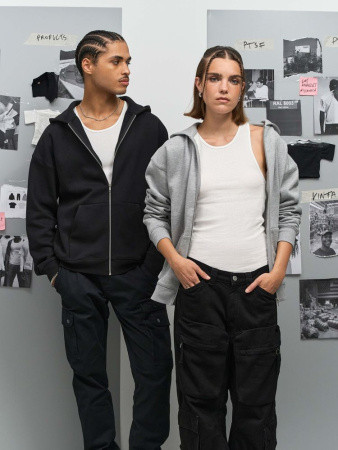 Толстовка унисекс на молнии Jelo, черная, размер 3XL