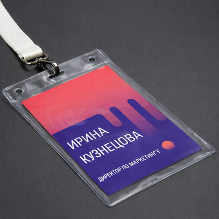 Карман для выставочного бейджа Expo, вертикальный, 10,3х16,1см (прозрачный)