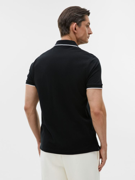 Рубашка поло унисекс Palermo, черная с белым, размер XS