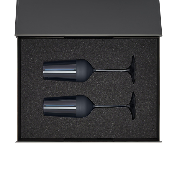 Подарочный набор 2 бокала для шампанского Sapphire в черной коробке