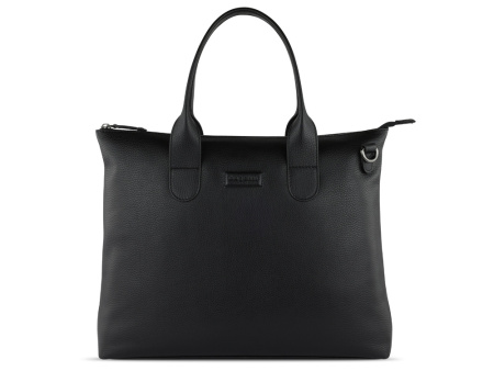 Сумка-шоппер BUGATTI ЭЛЬЗА | ELSA, чёрная, воловья кожа/полиэстер, 46х11х31,5 см