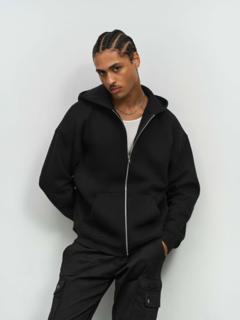 Толстовка унисекс на молнии Jelo, черная, размер 3XL