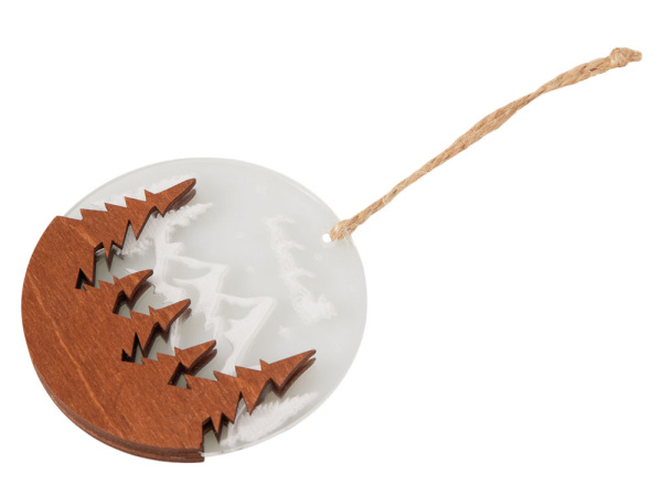 Деревянная подвеска на елку Christmas