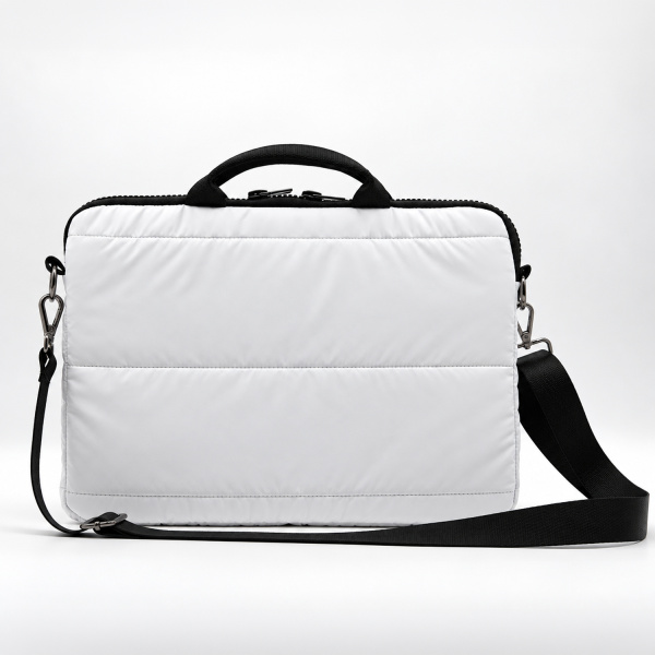 Сумка для ноутбука Superbag Bubble, стёганая, на молнии, с регулируемой лямкой (белый)