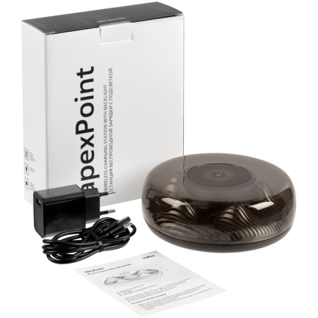 Станция беспроводной зарядки с подсветкой apexPoint ver.2, черная Станция беспроводной зарядки с подсветкой apexPoint ver.2, черная