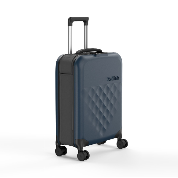 Чемодан складной Rollink Vega 360 55x40x20 см, 4 колеса, серо-синий