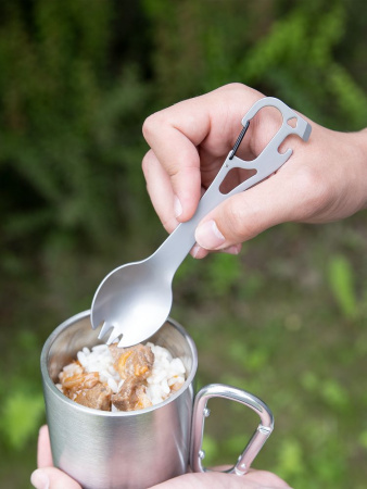 Походный столовый прибор Twin Win, стальной