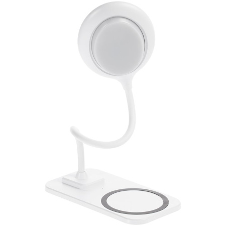 Настольная лампа с беспроводной зарядкой Modicum, белая Настольная лампа с беспроводной зарядкой Modicum, белая