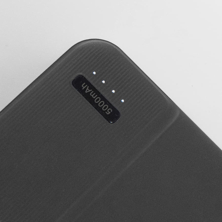 Универсальный аккумулятор Flash 5 (5000 мАч) с подсветкой и soft touch, черный, 9,8х6.3х1,3 см