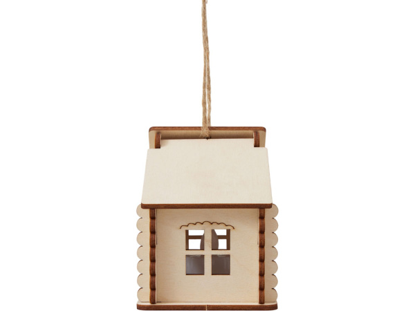 Деревянная подвеска на елку с подсветкой Lumihut