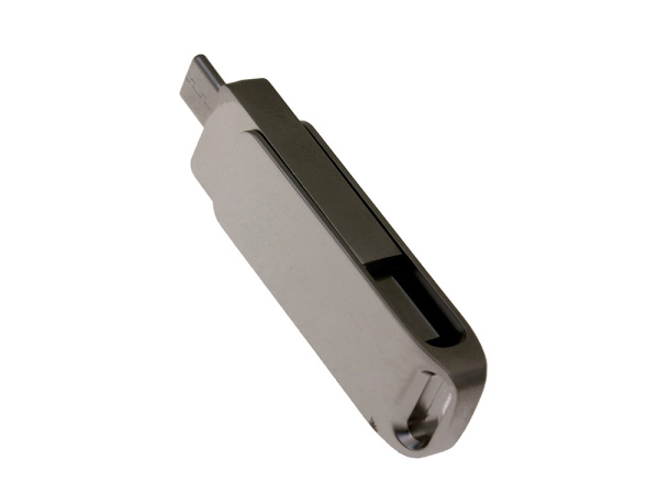 USB 3.0- флешка на 256 Гб с поворотным механизмом и дополнительным разъемом Type-C