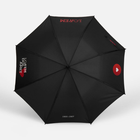 Зонт-трость Hidecolor с цветными спицами, черный с красным