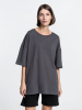Футболка унисекс оверсайз Crosstown, темно-серая, размер XXL