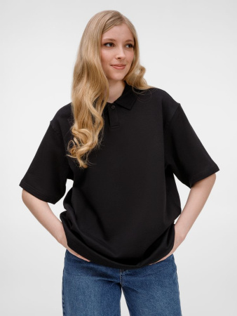 Рубашка поло унисекс Tiimi, черная, размер XS/S