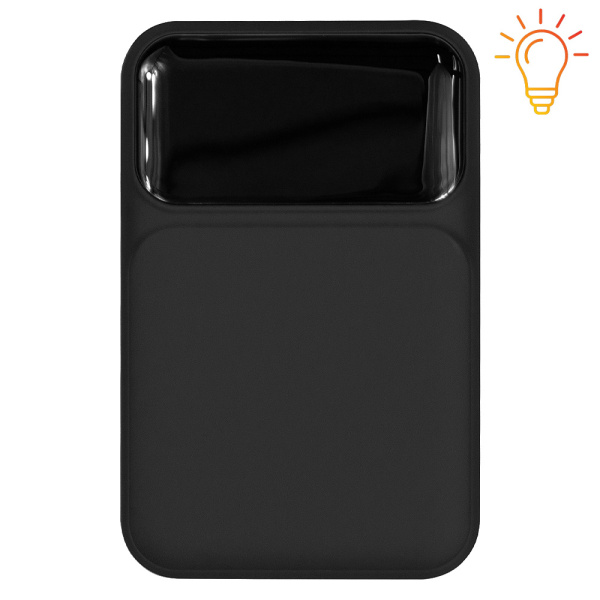 Внешний аккумулятор (powerbank) «Lumen» Print Sample, софт тач, 10 000 mAH, с тремя зарядными шнурами, 22,5W super fast charge, Power Delivery (PD) 20W (dfnn), QC3.0, черный