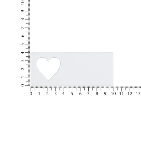 Лейбл из ПВХ с вырубкой «Сердце», белый