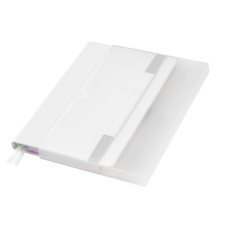 Ежедневник Galaxy недатированный, жесткая обложка, срез голограф. фольга, белый