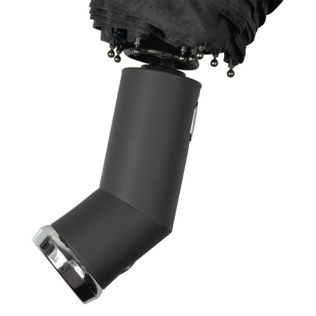 Зонт складной автоматический, Forest Lotus Flashlight, диаметр 100 см, радиус 23 дюйма, 9 панелей, в подарочной коробке,  черный