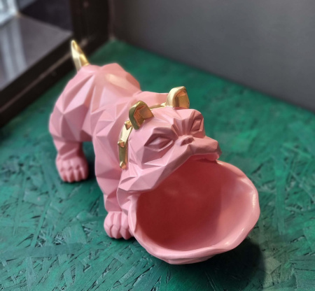 Статуэтка хранитель Бульдог, розовый