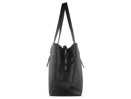 Сумка женская BUGATTI БЕЛЛА | BELLA, чёрная, воловья кожа/полиэстер, 33х14х25 см